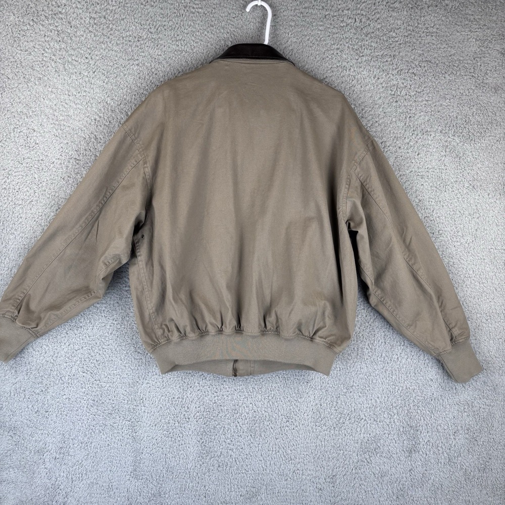 Museum Of the Bible Jacket Mens Medium Tan Cotton Bomber Full Zip - Picture 6 of 8